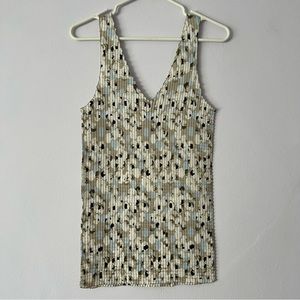 Armani Collezoini Multicolor Sleeveless Pleated Ruched Blouse 6